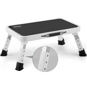 Folding Step Stool, Height-Adjustable Step Stool with Non-Slip Platform, Step